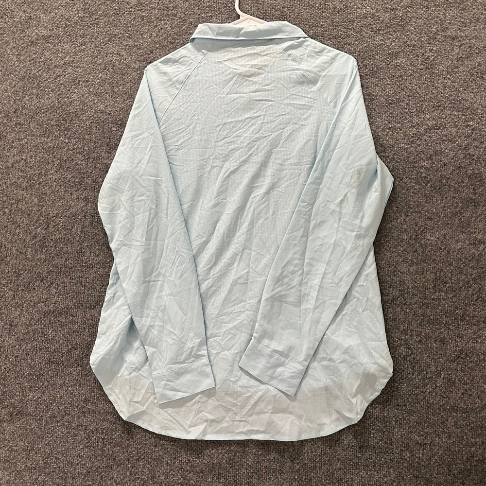 Columbia Shirt Womens Size M Light Blue Grid Pattern Long Sleeve Outdoor Hiking - Picture 6 of 7